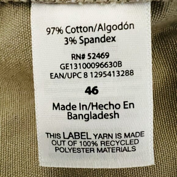 George Men's Cargo Shorts At the Knee Size 46 Flat Front Inseam 9.5" Tan Stretch - Picture 6 of 11